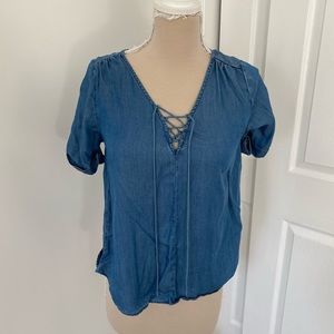 Lucky brand denim top XS
